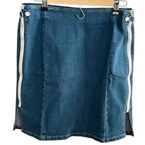 Davi & Dani Women's Blue Denim Knee Length Pencil Skirt Size L Casual Party